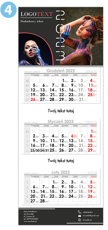 kalendarz trójdzielny wzór 4