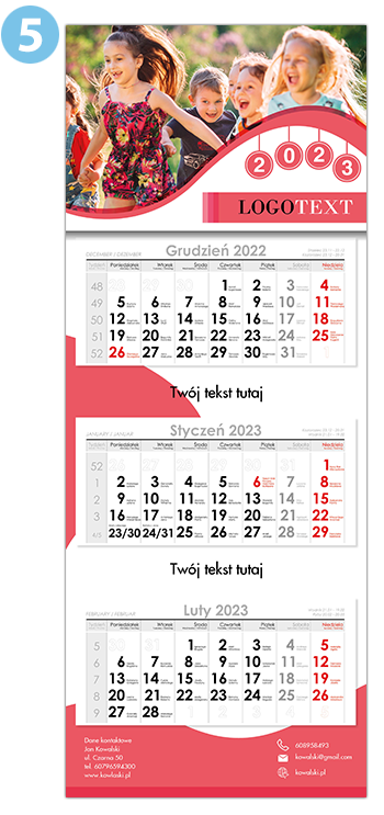 kalendarz trójdzielny zwór 5