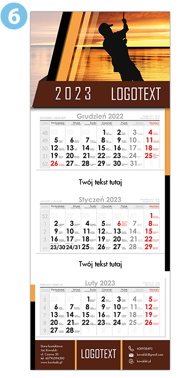 Kalendarz trójdzielny zwór 6