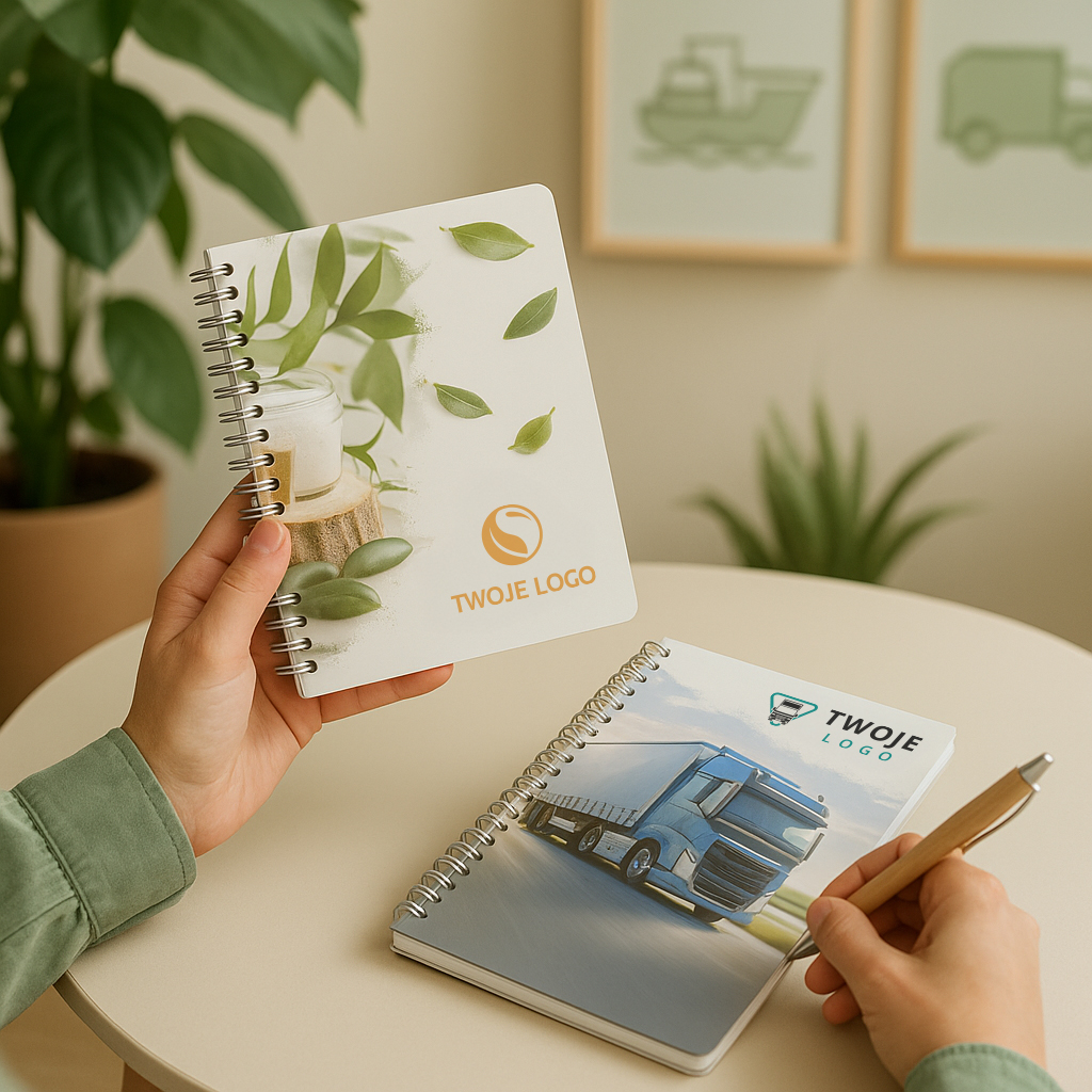 Notesy spiralowane z logo